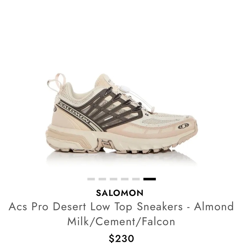 Salomon ACS Pro Desert Low Top Sneaker in Almond Milk/Cement